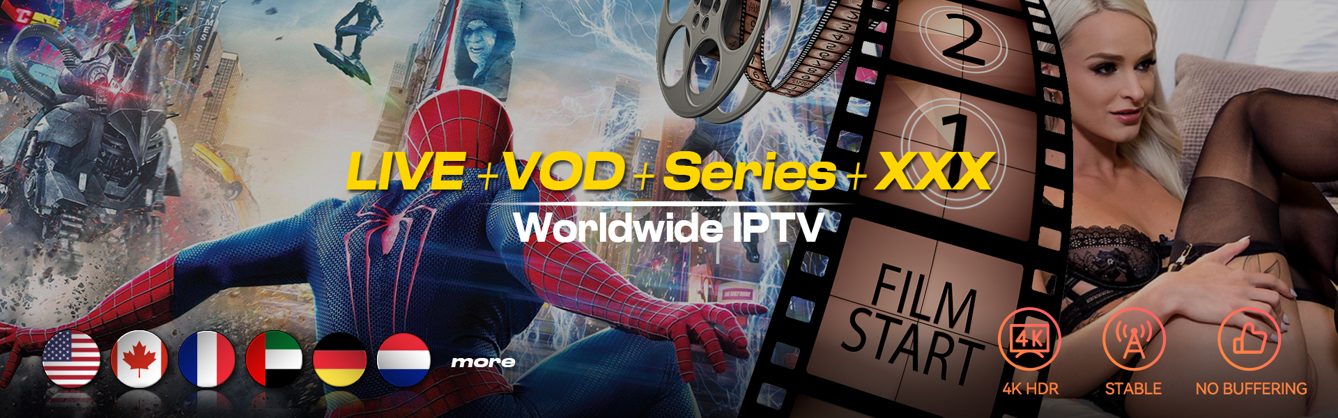LIVE +VOD+Series +XXX Worldwide iPTV